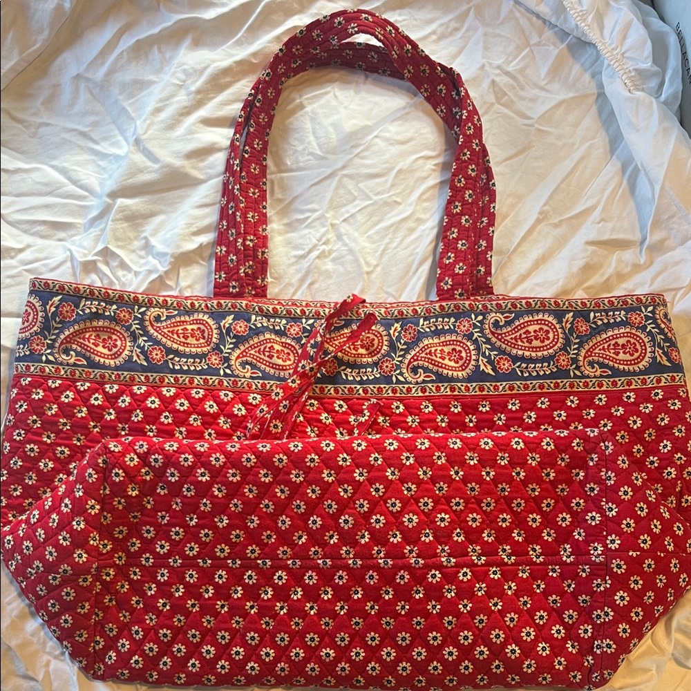 Vera Bradley Red and Blue Paisley Tote